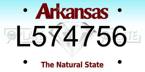 L574756 Arkansas License Plate