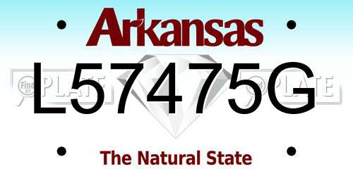 L57475G Arkansas License Plate