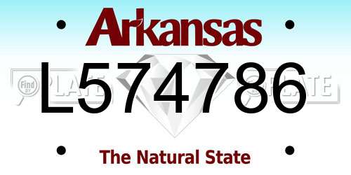 L574786 Arkansas License Plate