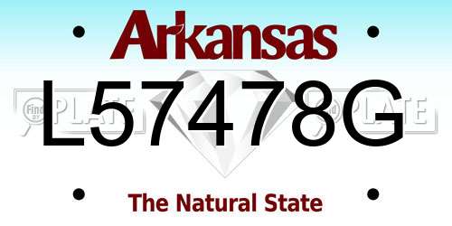 L57478G Arkansas License Plate