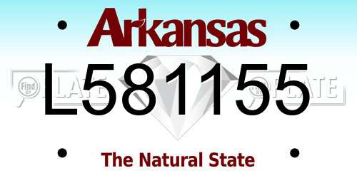 L581155 Arkansas License Plate