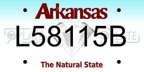 L58115B Arkansas License Plate