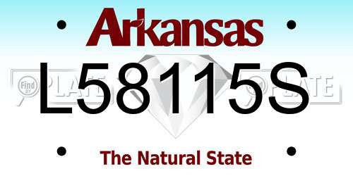 L58115S Arkansas License Plate