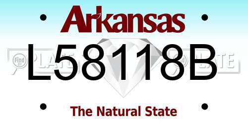 L58118B Arkansas License Plate