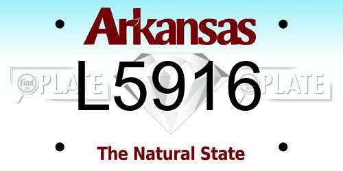 L5916 Arkansas License Plate