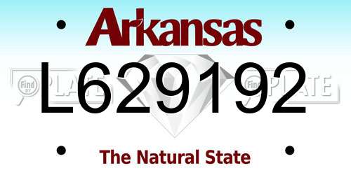 L629192 Arkansas License Plate