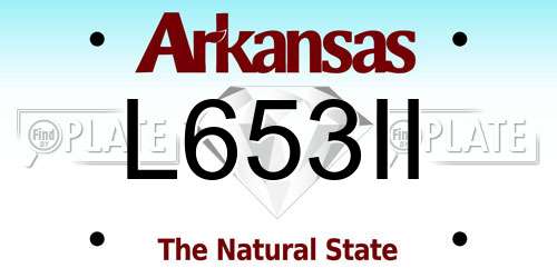 L653II Arkansas License Plate