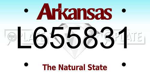 L655831 Arkansas License Plate