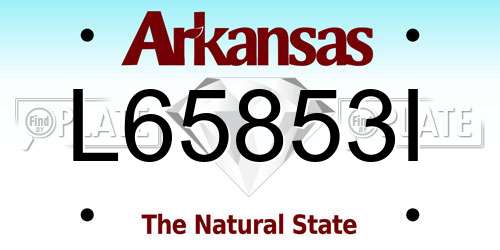 L65853I Arkansas License Plate