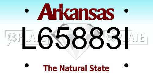L65883I Arkansas License Plate