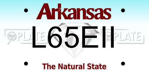 L65EII Arkansas License Plate
