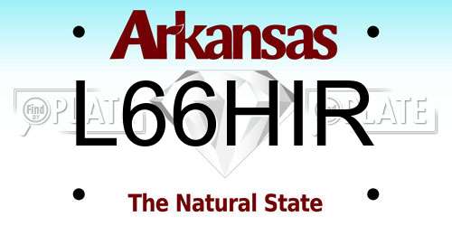 L66HIR Arkansas License Plate