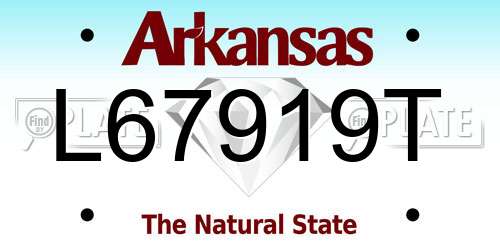 L67919T Arkansas License Plate