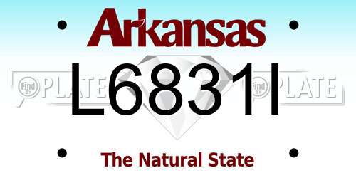 L6831I Arkansas License Plate