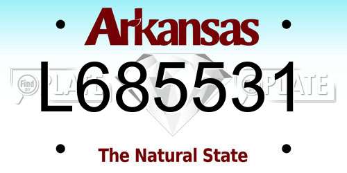 L685531 Arkansas License Plate