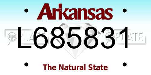 L685831 Arkansas License Plate