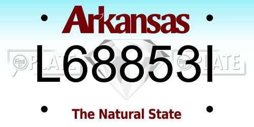 L68853I Arkansas License Plate
