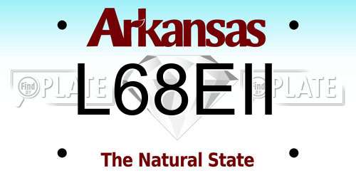 L68EII Arkansas License Plate