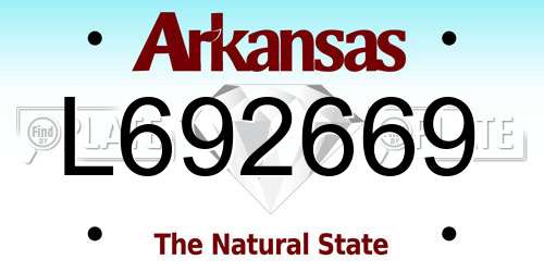 L692669 Arkansas License Plate