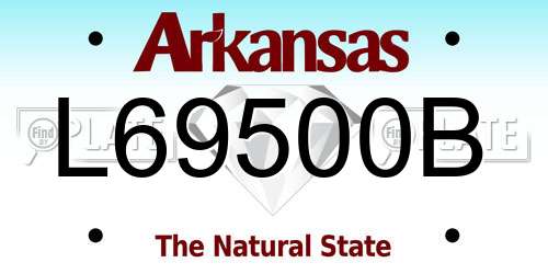 L69500B Arkansas License Plate