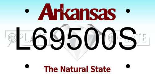 L69500S Arkansas License Plate