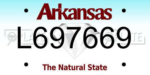 L697669 Arkansas License Plate