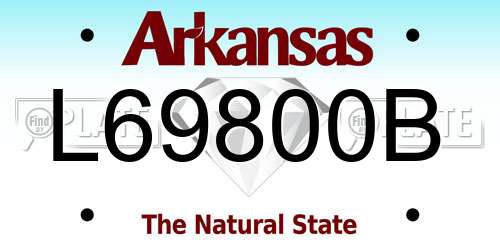 L69800B Arkansas License Plate