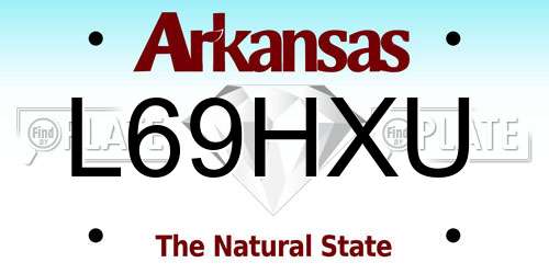 L69HXU Arkansas License Plate
