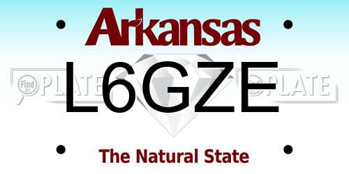 L6GZE Arkansas License Plate