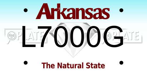 L7000G Arkansas License Plate