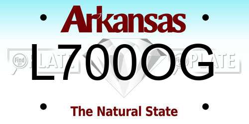 L700OG Arkansas License Plate