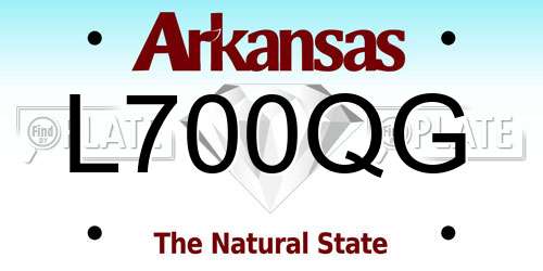 L700QG Arkansas License Plate