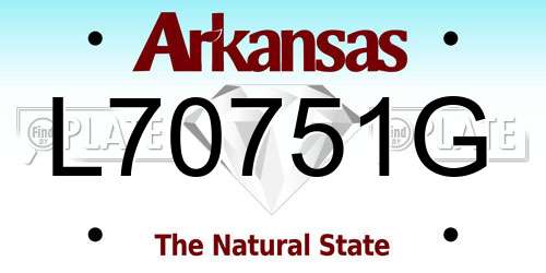 L70751G Arkansas License Plate