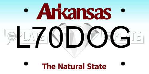 L70DOG Arkansas License Plate