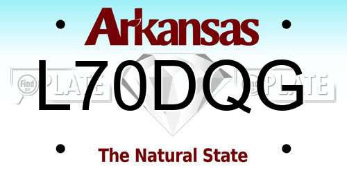 L70DQG Arkansas License Plate