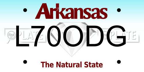 L70ODG Arkansas License Plate
