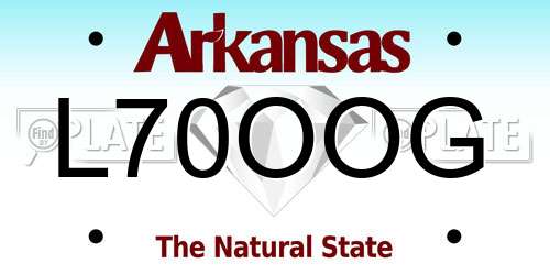L70OOG Arkansas License Plate