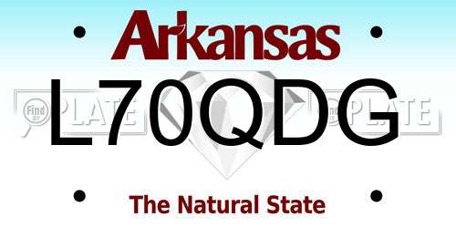 L70QDG Arkansas License Plate