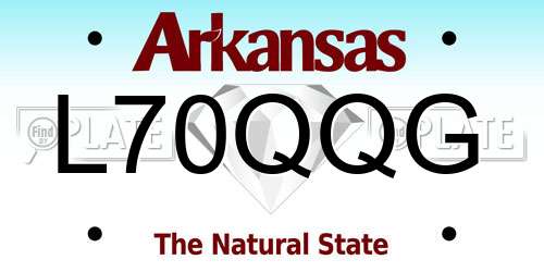 L70QQG Arkansas License Plate