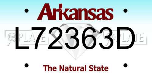 L72363D Arkansas License Plate