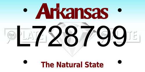 L728799 Arkansas License Plate