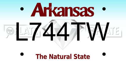 L744TW Arkansas License Plate
