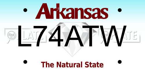 L74ATW Arkansas License Plate