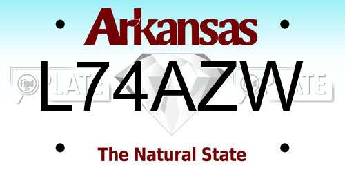 L74AZW Arkansas License Plate