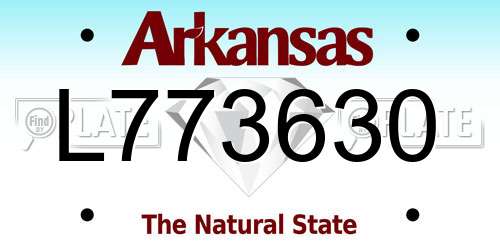 L773630 Arkansas License Plate