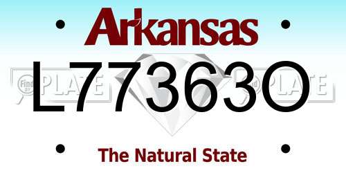L77363O Arkansas License Plate