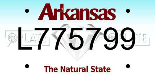 L775799 Arkansas License Plate