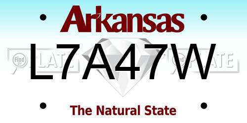 L7A47W Arkansas License Plate