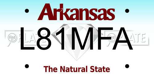 L81MFA Arkansas License Plate