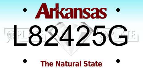 L82425G Arkansas License Plate
